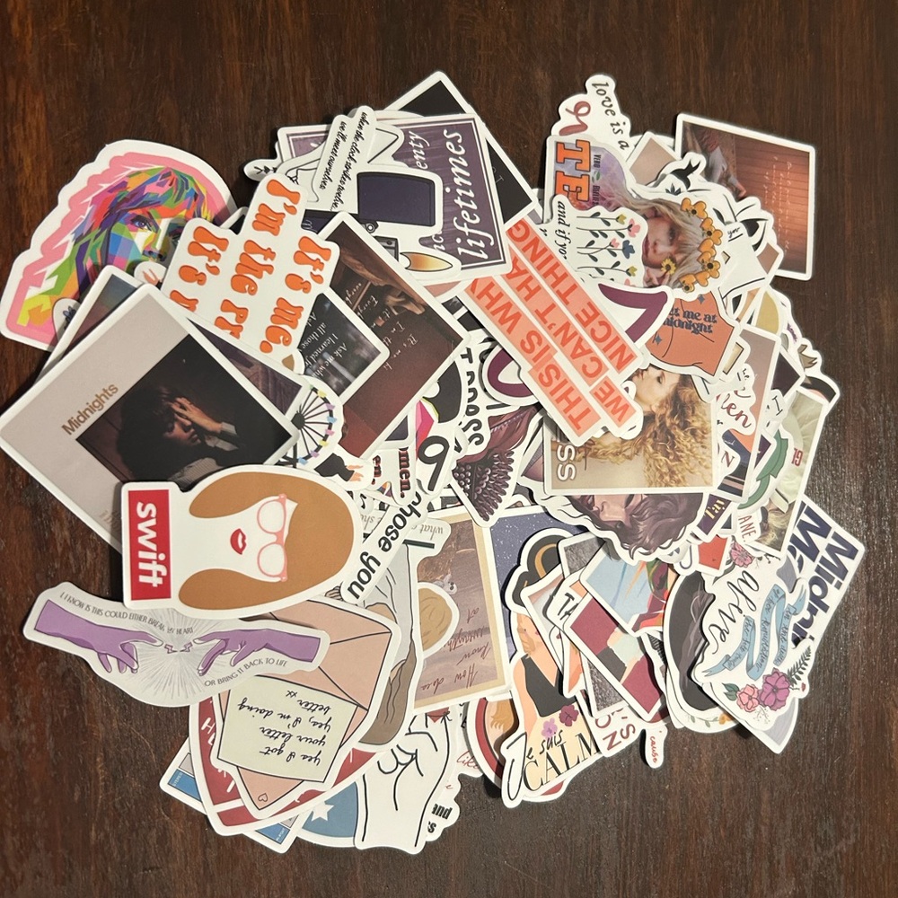 50+ Colorful Assorted Taylor Swift Stickers Pack
